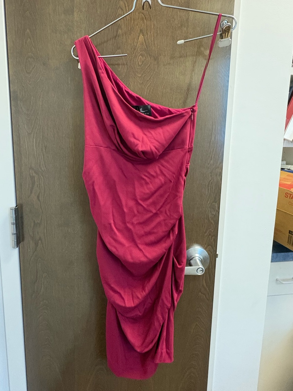 Nicole Miller One Shoulder Fuchsia Cocktail Dress - Size 4